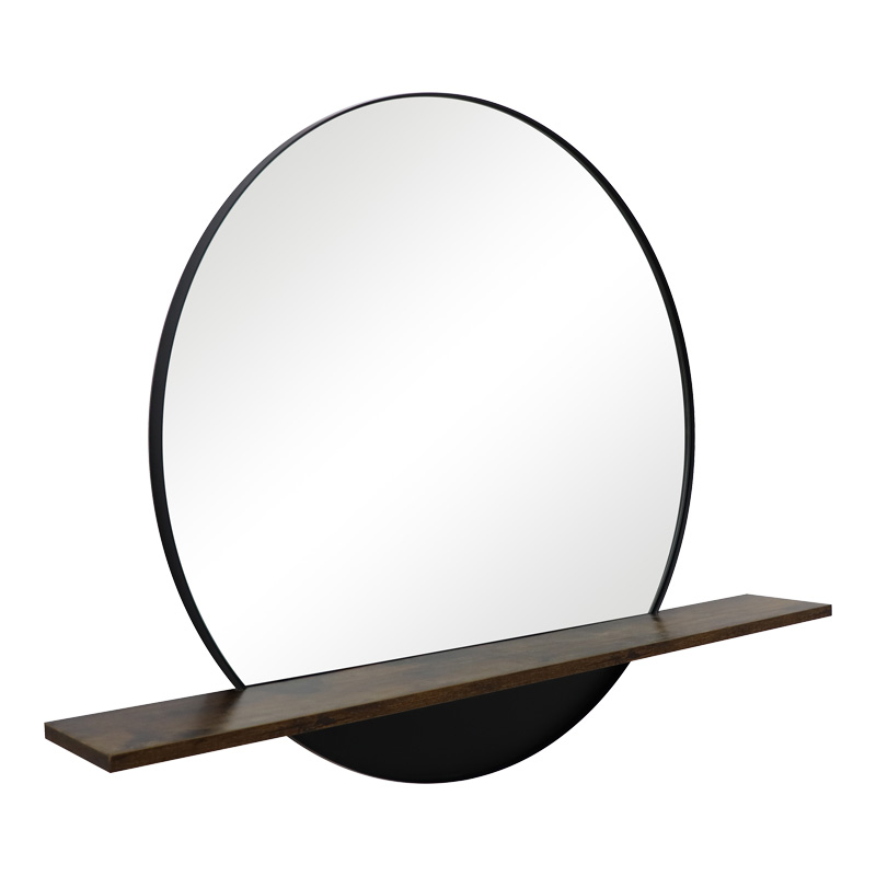 Mirror with shelf Salmin pakoworld metal in black shade 80x10x60cm Mirror with shelf Salmin pakoworld metal in black shade 80x10x60cm