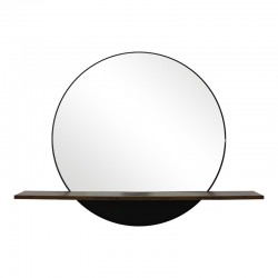 Mirror with shelf Salmin pakoworld metal in black shade 80x10x60cm Mirror with shelf Salmin pakoworld metal in black shade 80x10x60cm