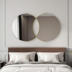 Mirror double Miryata pakoworld metal in golden shade 105x3x60cm Mirror double Miryata pakoworld metal in golden shade 105x3x60cm