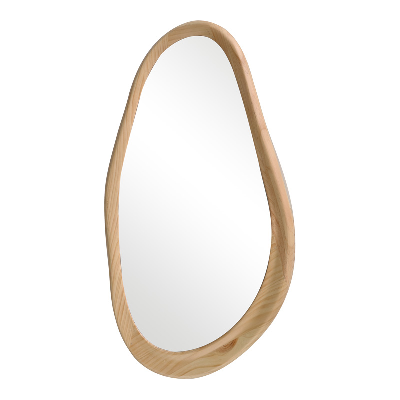 Oval mirror Baloa pakoworld mdf in natural shade 44x4x80cm Oval mirror Baloa pakoworld mdf in natural shade 44x4x80cm