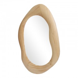 Oval mirror Enola pakoworld mdf in natural shade 54x2.5x80cm Oval mirror Enola pakoworld mdf in natural shade 54x2.5x80cm