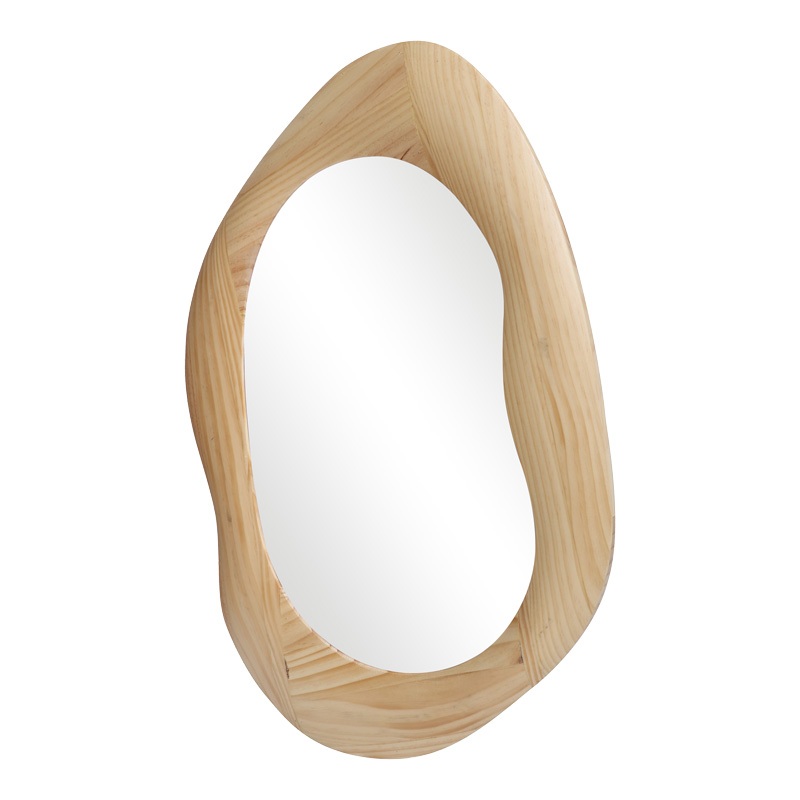 Oval mirror Enola pakoworld mdf in natural shade 54x2.5x80cm Oval mirror Enola pakoworld mdf in natural shade 54x2.5x80cm