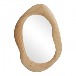 Oval mirror Enola pakoworld mdf in natural shade 54x2.5x80cm Oval mirror Enola pakoworld mdf in natural shade 54x2.5x80cm