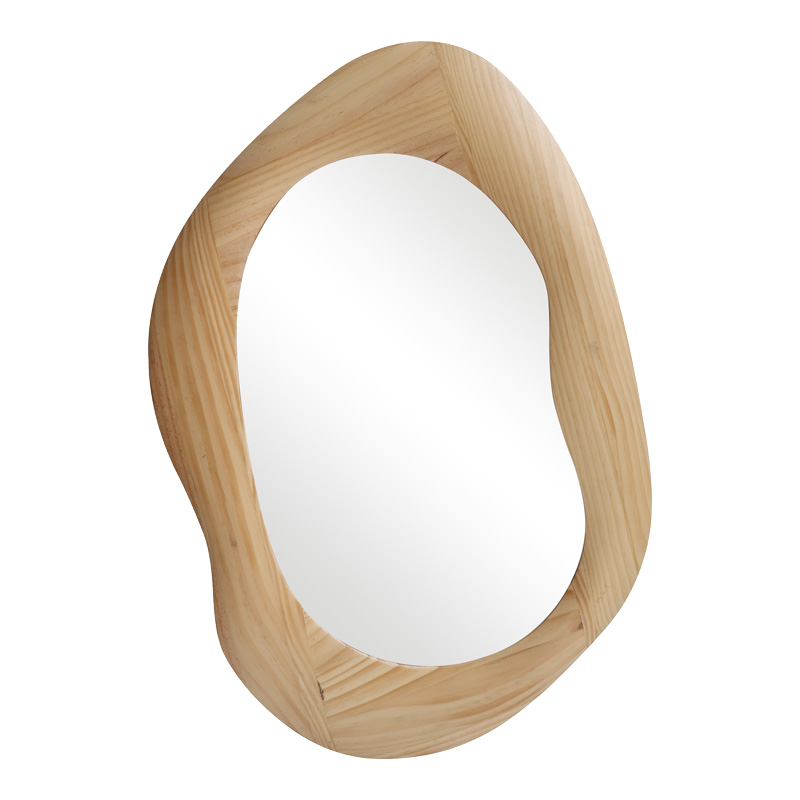 Oval mirror Enola pakoworld mdf in natural shade 54x2.5x80cm