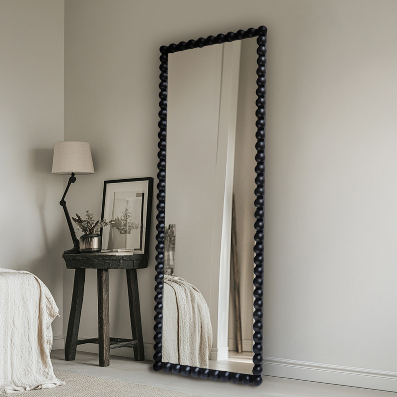 Ledalo pakoworld wood mirror in black shade 45x4.5x130cm