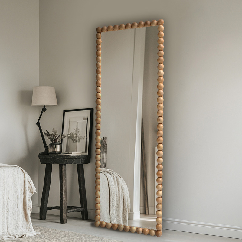 Ledalo pakoworld wood mirror in natural shade 45x4.5x130cm