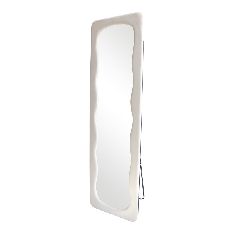 Lezour pakoworld velvet mirror in white shade 50x5x170cm Lezour pakoworld velvet mirror in white shade 50x5x170cm