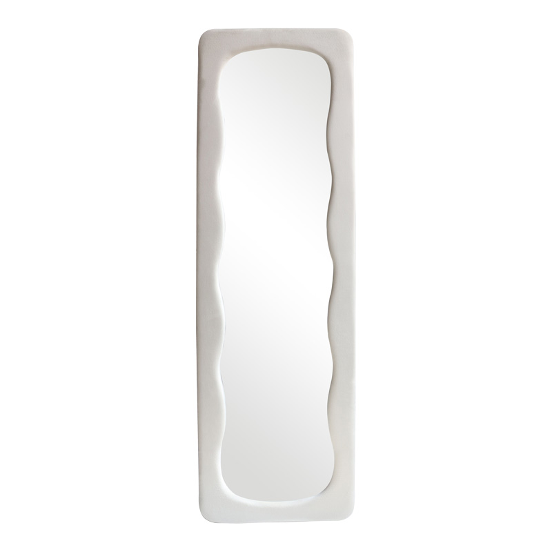 Lezour pakoworld velvet mirror in white shade 50x5x170cm