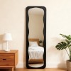 Lezour pakoworld velvet floor mirror in black shade 50x5x170cm