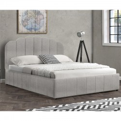 Double bed Tatiana pakoworld fabric light grey with storage 160x200cm Double bed Tatiana pakoworld fabric light grey with storage 160x200cm