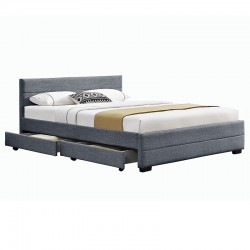 Double bed Antigone pakoworld fabric anthracite with storage 160x200cm Double bed Antigone pakoworld fabric anthracite with storage 160x200cm