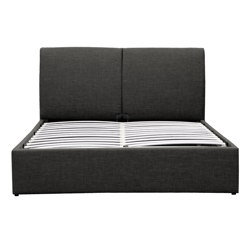Double bed Violaine pakoworld fabric anthracite with storage 160x200cm Double bed Violaine pakoworld fabric anthracite with storage 160x200cm
