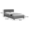 Double bed Veloty pakoworld fabric dark grey with drawers 150x200cm