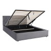 Κρεβάτι διπλό Kamaho pakoworld βελούδο ανθρακί με αποθηκευτικό χώρο 160x200εκ