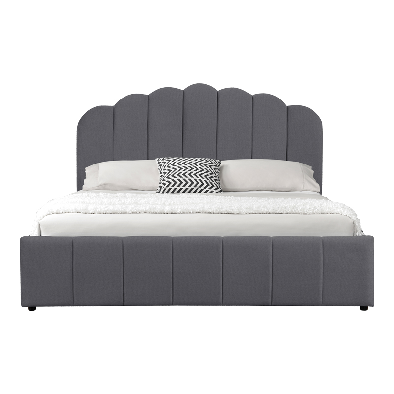 Κρεβάτι Tatiana pakoworld ύφασμα ανθρακί με αποθηκευτικό χώρο 120x200εκ