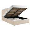 Κρεβάτι Tatiana pakoworld βελούδο μπεζ με αποθηκευτικό χώρο 160x200εκ