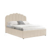Κρεβάτι Tatiana pakoworld βελούδο μπεζ με αποθηκευτικό χώρο 120x200εκ