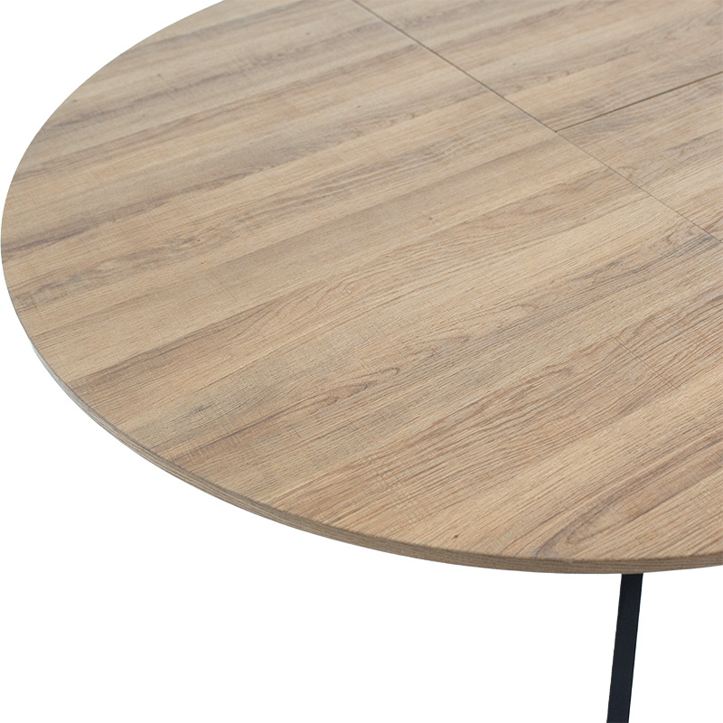 Dining table Lydia pakoworld MDF expandable in walnut-black color 120-160x120x79cm Dining table Lydia pakoworld MDF expandable in walnut-black color 120-160x120x79cm