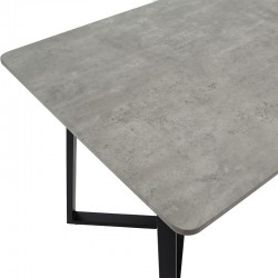 Tραπέζι Garren pakoworld MDF cement-μαύρο 150x90x75εκ