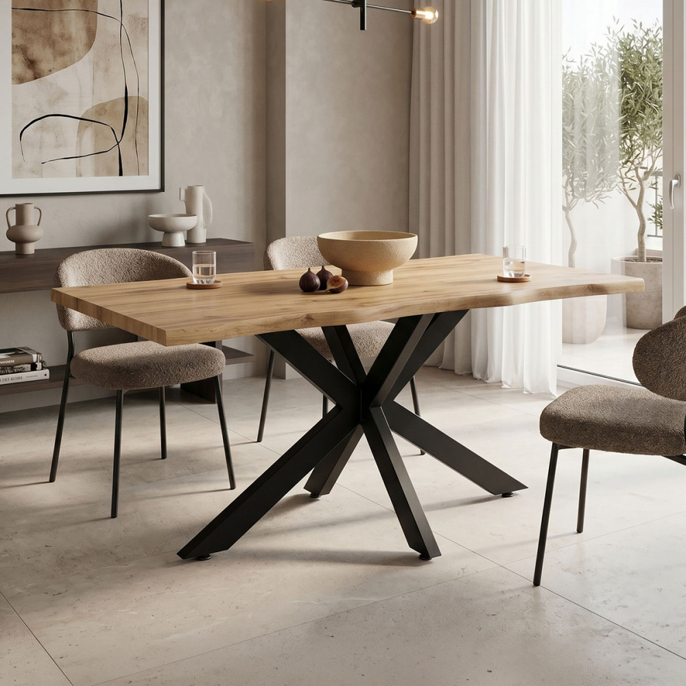 Table Gilman pakoworld MDF in sonoma--black color 150x90x75cm
