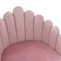 Πολυθρόνα Briella pakoworld βελούδο ροζ φυσικό μεταλλικό πόδι