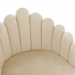 Armchair Briella pakoworld metal natural legs-velvet in ecru color Armchair Briella pakoworld metal natural legs-velvet in ecru color