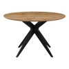 Τραπέζι Toda pakoworld mdf σε sonoma απόχρωση με μαύρα μεταλλικά πόδια Φ120x75εκ