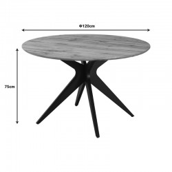 Toda pakoworld mdf table in sonoma shade with black metal legs Φ120x75cm Toda pakoworld mdf table in sonoma shade with black metal legs Φ120x75cm