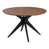 Toda pakoworld mdf table in walnut shade with black metal legs Φ120x75cm