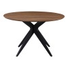 Toda pakoworld mdf table in walnut shade with black metal legs Φ120x75cm