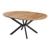 Edina pakoworld mdf extendable table in sonoma color with black metal legs 130-170x130x75cm