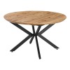 Edina pakoworld mdf extendable table in sonoma color with black metal legs 130-170x130x75cm