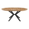 Edina pakoworld mdf extendable table in sonoma color with black metal legs 130-170x130x75cm