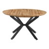 Edina pakoworld mdf extendable table in sonoma color with black metal legs 130-170x130x75cm