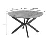 Edina pakoworld mdf extendable table in sonoma color with black metal legs 130-170x130x75cm