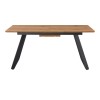 Extendable table Kannu pakoworld in natural shade with black metal legs 160-200x90x75cm