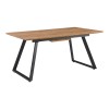 Extendable table Kannu pakoworld in natural shade with black metal legs 160-200x90x75cm