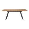 Extendable table Kannu pakoworld in natural shade with black metal legs 160-200x90x75cm