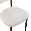 Καρέκλα Folegio pakoworld μπουκλέ σε κρεμ απόχρωση με μαύρα πόδια 50x57x79.5εκ