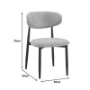 Καρέκλα Folegio pakoworld μπουκλέ σε γκρι απόχρωση με μαύρα πόδια 50x57x79.5εκ