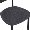 Καρέκλα Folegio pakoworld μπουκλέ σε ανθρακί απόχρωση με μαύρα πόδια 50x57x79.5εκ