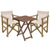 Dining table Retto set of 3 pieces solid beech wood walnut-PVC beige grey 60x60x71cm