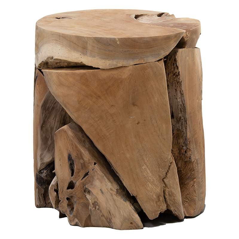 Σκαμπό Arteco pakoworld χειροποίητο teak ξύλο φυσικό 35x35x40εκ