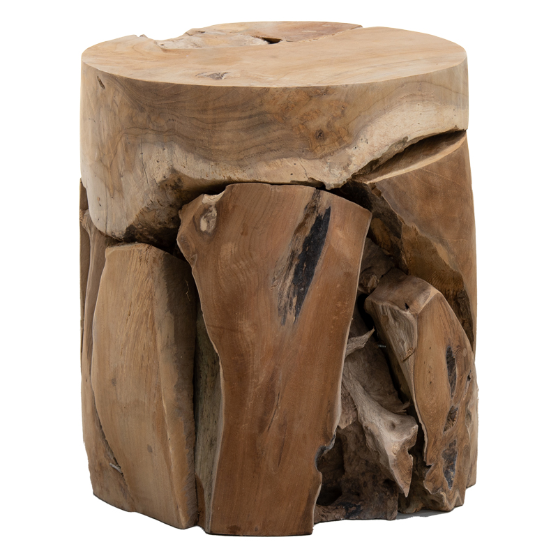 Σκαμπό Arteco pakoworld χειροποίητο teak ξύλο φυσικό 35x35x40εκ