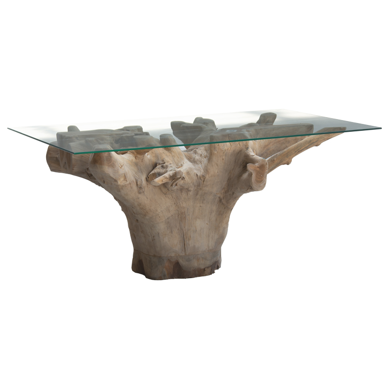 Τραπέζι σαλονιού Reef pakoworld γυαλί 6mm tempered-χειροποίητo μασίφ ξύλο φυσικό 100x70x51εκ