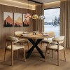 Royalty pakoworld table solid wood 4cm walnut-leg black D150x77cm