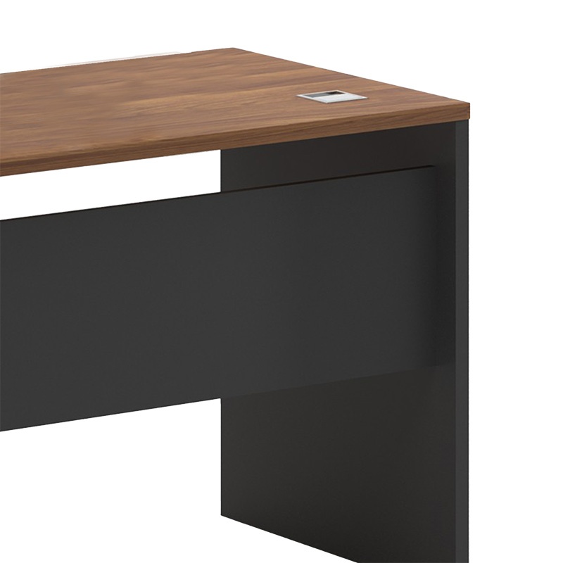 Right corner office desk Oscar pakoworld walnut-anthracite 160x140x76cm