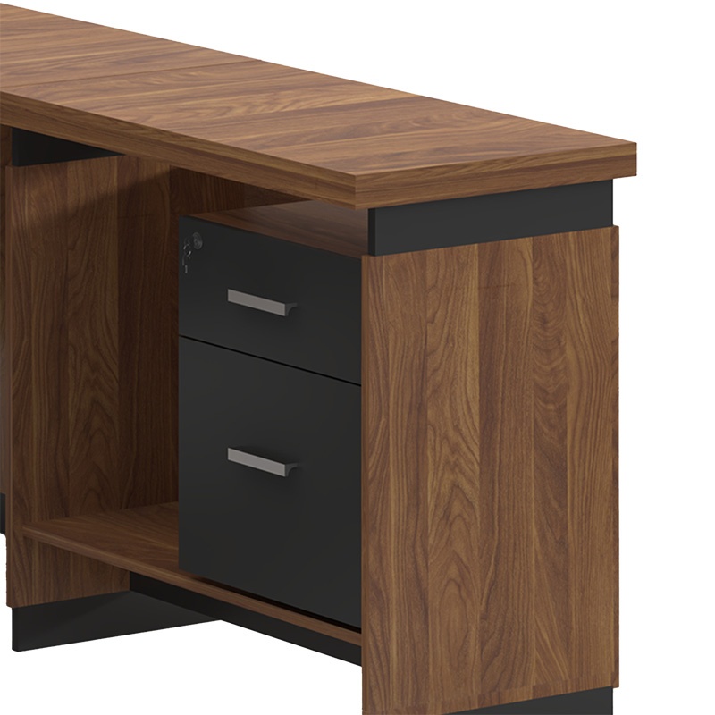 Reversible office desk Oscar pakoworld walnut-charcoal 180x170χ76cm Reversible office desk Oscar pakoworld walnut-charcoal 180x170χ76cm