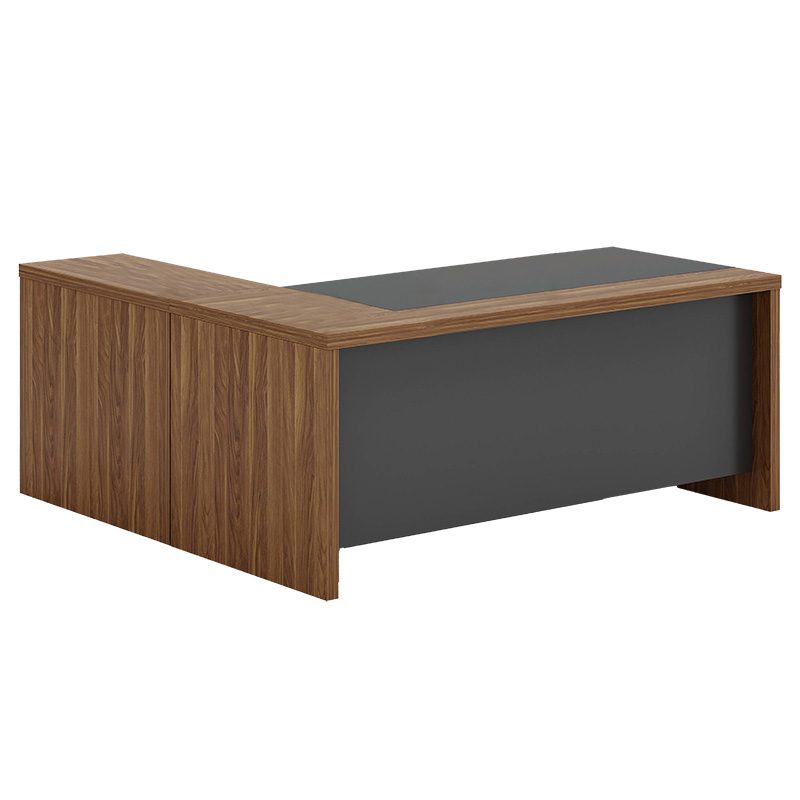 Reversible corner office desk Oscar pakoworld walnut-charcoal 200x188,6x76cm