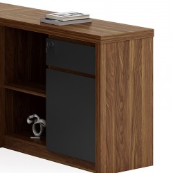 Reversible corner office desk Oscar pakoworld walnut-charcoal 200x188,6x76cm Reversible corner office desk Oscar pakoworld walnut-charcoal 200x188,6x76cm